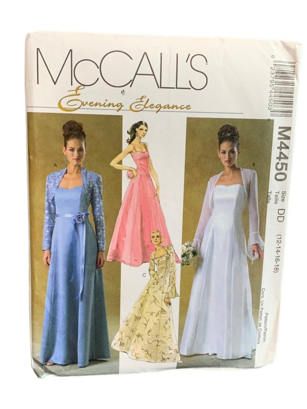 McCalls Evening Elegance Dress Pattern M4450 Size 12-14-16-18 Uncut